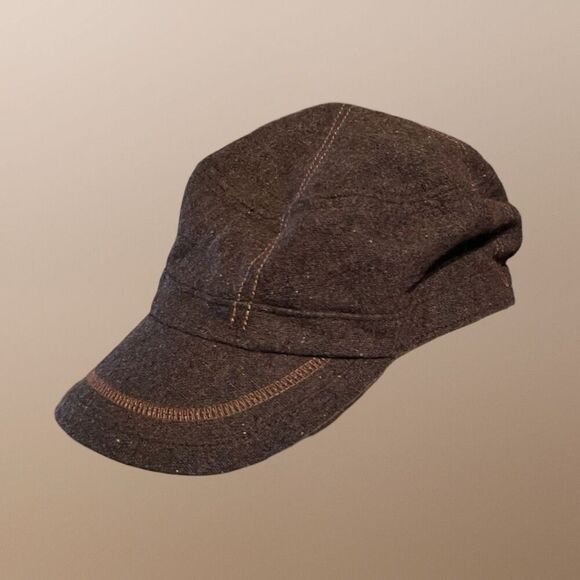 Brown Wool Blend Newsboy Cap Size M/L - Picture 2 of 6